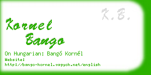kornel bango business card